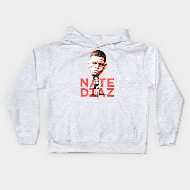 Nate Diaz Bobblehead Cartoon Kids Hoodie by SavageRootsMMA